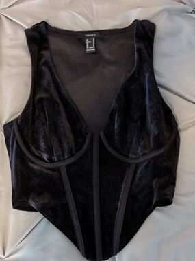 Forever 21 Black Velvet Corset